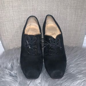 Christian Louboutin black suede booties
